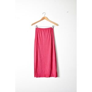 Slinky Brand Midi Skirt Women S Hot Pink Vintage Pleated Elastic Waist 90s y2k